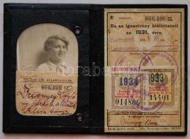 1931 Fényképes félárú vasúti igazolvány
