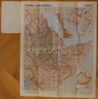 1935 Magyar Kir. Állami Térképészet Etiópia-Abesszínia térképe 48x60cm