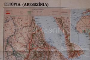 1935 Magyar Kir. Állami Térképészet Etiópia-Abesszínia térképe 48x60cm