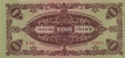 1945. 10.000P bélyeggel (2x) egymás utáni sorszámmal T:I-