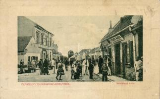 Dunaszerdahely Széchenyi street with the shop of Márk Petényi