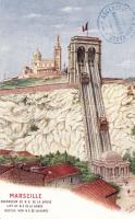 Marseille funicular, artist signed