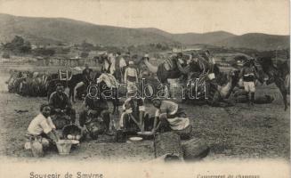 Smyrna camel camp, cooking