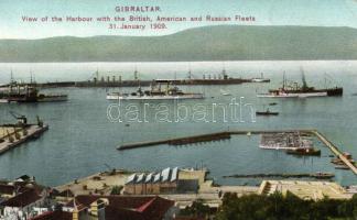 Gibraltar View of the Harbour with the British, American and Russian Fleets (EK)