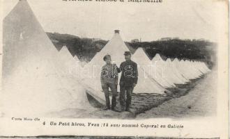 Military WWI; Russian troops in France, 14 year-old hero, Ivan