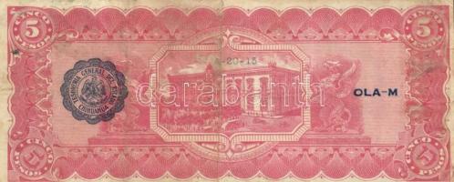 Mexikó/Forradalmi/Chihuahua 1915. 5P kék csipkés bélyegző a hátlapon T:III
Mexico/Revolutionary/Chih...