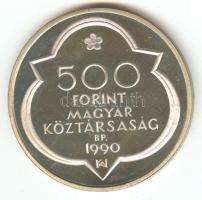 1990. 500Ft Ag &quot;Mátyás király / Buda látképe&quot; T:PP dísztokban