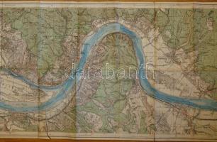 M. kir. Állami térképészeti intézet: Vizisport térképek 6.: Duna Budapest-Vác 193x42 cm