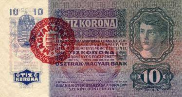 1915. 10K piros "Magyarország" fny-sal T:I
