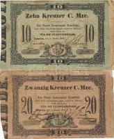 Ausztria/ Komotau 1849. 10Kr + 20Kr szükségpénz benne nyomáshiba T:II/III R!