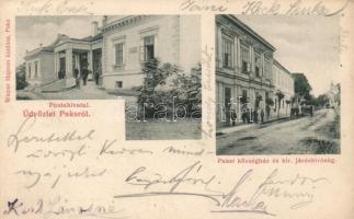 Paks posta, községház, járásbíróság