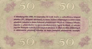 Budapest 1945. Élelmezési kölcsönjegy 50P-ről T:III