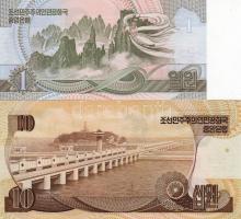 Észak-Korea 1992. 1W + 10W piros "Specimen" fny. T:I