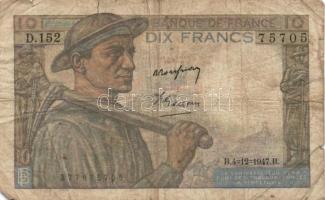 Franciaország 1941. 20Fr + 1943. 5Fr + 1947. 10Fr T:III,III-,IV France 1941. 20 Francs + 1943. 5 Francs + 1947. 10 Francs C:F,VF,G