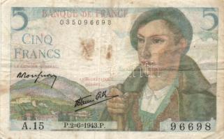 Franciaország 1941. 20Fr + 1943. 5Fr + 1947. 10Fr T:III,III-,IV
France 1941. 20 Francs + 1943. 5 Fra...