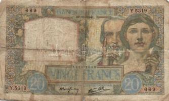 Franciaország 1941. 20Fr + 1943. 5Fr + 1947. 10Fr T:III,III-,IV
France 1941. 20 Francs + 1943. 5 Fra...