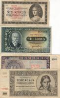 Csehszlovákia 1945. 100K 2klf db, 1000K (2x) T:II,III
