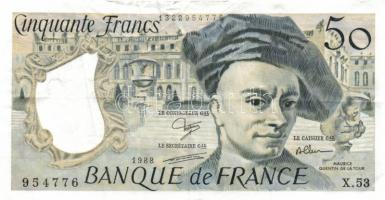 Franciaország 1988. 50Fr (2x) T:III,III- France 1988. 50 Francs (2x) C:F,VG