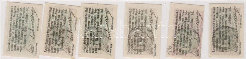 1918. "Hadsegélyető Hivatal" szükségpénzek  2f,4f,6f,8f,10f,12f  T:I