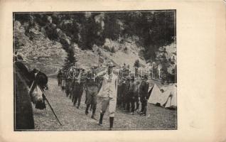 Hungarian scout camp, marching scouts