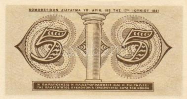 Görögország 1941. 5Dr  T:I