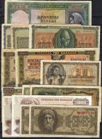 Görögország/ Német-olasz megszállás 1939-1970. Zömében megszállási bankjegyek, kevés duplával T:II,III