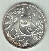 Kína 1992. 10Y Ag &quot;Panda&quot; (31.2g/0.999) T:BU China 1992. 10 Yuan Ag &quot;Panda&quot; (31.2g/0.999) C:BU