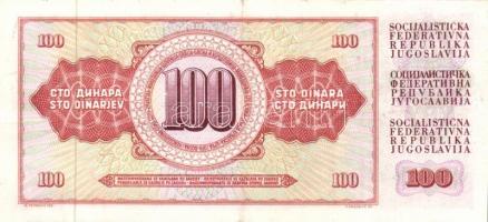 Jugoszlávia 1965.8.1. 100D (3x) egymás utáni sorszámmal T:II
Yugoslavia 1965.1.8. 100 Dinara (3x) se...