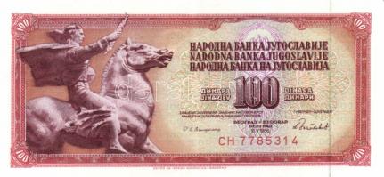 Jugoszlávia 1986.5.16. 100D (5x) egymás utáni sorszámmal T:II
Yugoslavia 1986.16.5. 100 Dinara (5x) ...