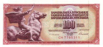 Jugoszlávia 1986.5.16. 100D (5x) egymás utáni sorszámmal T:II
Yugoslavia 1986.16.5. 100 Dinara (5x) ...