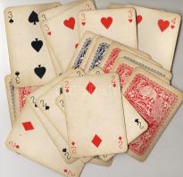 1935. Teljes pakli Piatnik "Rummy" kártya alsó/felső fedőlappal (rajta kártyaszabályok) eredeti dobozban, jó állapotban