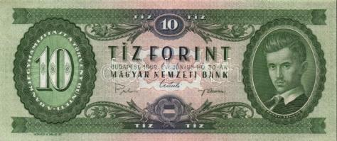 1969. 10Ft (6x) egy közeli sorszámos párral T:II,III