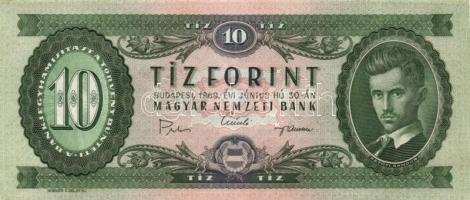 1969. 10Ft (6x) egy közeli sorszámos párral T:II,III