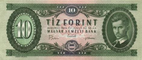 1969. 10Ft (6x) egy közeli sorszámos párral T:II,III