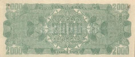 Görögország 1944. 500Dr + 2000Dr T:I-,II
Greece 1944. 500 Drachmai + 2000 Drachmai C:AU,XF