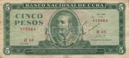Kuba 1960. 5P + 1961-1982. 1P (5x) klf évszámok + 1967-87. 5P (2x) + 1984. 10P + 1985. 3P T:II,II-,I...