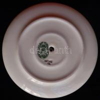 Kézzel festett sorszámozott pillangókkal és virágokkal díszített jelzett Zsolnay porcelán gyertyatar...