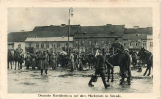 Sieradz market place, German cavalrymen