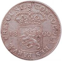 Hollandia / Királyság 1800 1R Ag "Álló felfegyverzett lovag, lábánál koronás címer / Koronás cí...