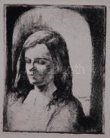 Komjáti-Wanyerka Gyula (1894-1958): Fiatal férfi, rézkarc-papír, jelzett, 29x20cm