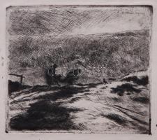 Komjáti-Wanyerka Gyula (1894-1958): Éjjeli gyilkosok, rézkarc-papír, jelzett, 21x27,5cm