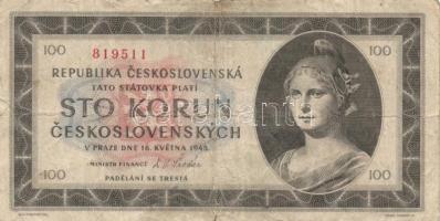 Csehszlovákia DN (1945) 50K + 100K + 1945. 100K + 1953. 100K T:III,III-
Czechoslovakia ND (1945) 50 ...