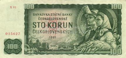 Csehszlovákia 1961. (1990-92) 100K (3x) T:II-
Czechoslovakia 1961. (1990-92) 100 Korun (3x) C:VF