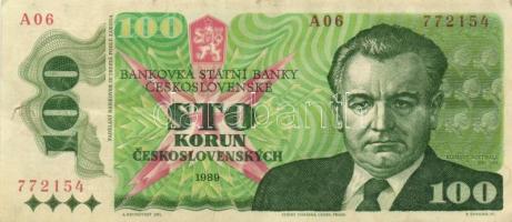 Csehszlovákia 1989. 100K (3x) egymás utáni sorszámmal T:III,III-
Czechoslovakia 1989. 100 Korun (3x)...