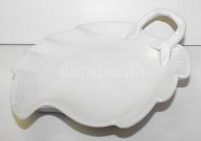 Festetlen jelöletlen Herendi levél alakú kínáló tál (apró sérülés) / Unpainted unmarked Herendi chinaware bowl (small injured) 11x15cm