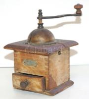 Leinbrock márkájú kis régi kávédaráló, javításra szorul / Vintage coffee grinder needs repair, 15x9,5x9,5cm