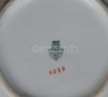 cca 1920 Pajzspecsétes Zsolnay mokkáskészlet 4 db csésze aljjal, kiöntő (hajszálrepedés) és cukortar...