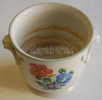 Kézzel festett sorszámozott jelzett Tertia porcelán kaspó /
Handpainted numbered Tertia chinaware po...