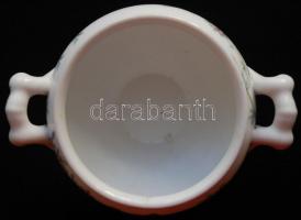 Madarakkal díszített kézzel festett sorszámozott porcelán kínáló tál /
Handpainted numbered chinawar...