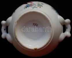 Madarakkal díszített kézzel festett sorszámozott porcelán kínáló tál /
Handpainted numbered chinawar...